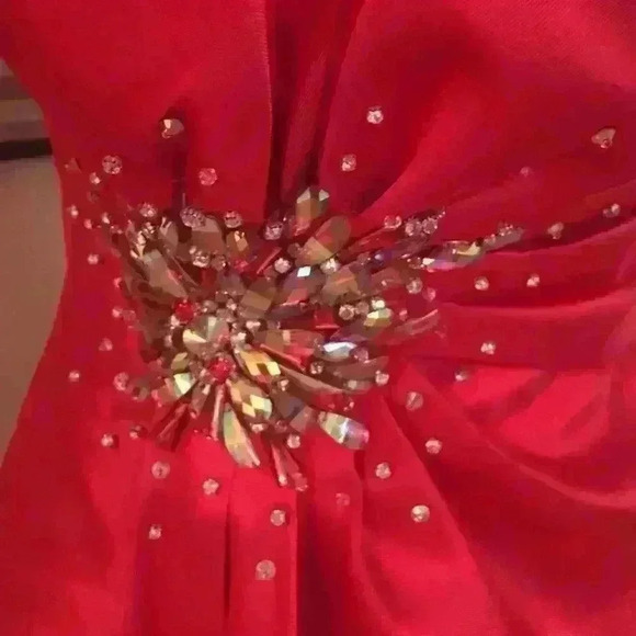 Tony Bowls Collection Red Pageant Prom Ball Gown - Picture 5 of 8